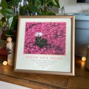 Follow Your Dreams Inspirational Picture with Frame